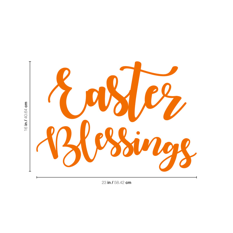 Easter Day Vinyl Wall Art Decal - Easter Blessings - 16" x 23" - Resurrection Sunday Pascha Holiday Church Home Living Room Bedroom Apartment Nursery Office Work Decor (16" x 23"; Orange) Orange 16" x 23" 4