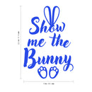 Easter Day Vinyl Wall Art Decal - Show Me The Bunny - 22.5" x 15" - Ears and Feet Resurrection Sunday Pascha Holiday Modern Cute Home Living Room Bedroom Apartment Nursery Decor (22.5" x 15"; Blue) Blue 22.5" x 15" 2