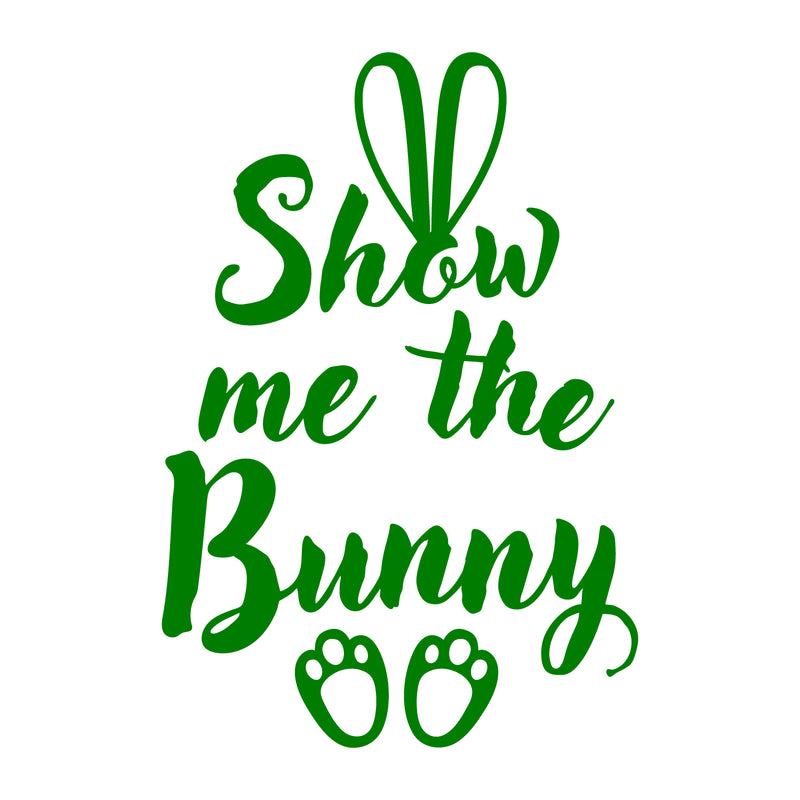 Easter Day Vinyl Wall Art Decal - Show Me The Bunny - 22.5" x 15" - Ears and Feet Resurrection Sunday Pascha Holiday Modern Cute Home Living Room Bedroom Apartment Nursery Decor (22.5" x 15"; Green) Green 22.5" x 15" 4