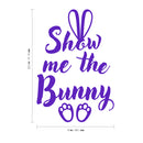 Easter Day Vinyl Wall Art Decal - Show Me The Bunny - 22.5" x 15" - Ears and Feet Resurrection Sunday Pascha Holiday Modern Cute Home Living Room Bedroom Apartment Nursery Decor (22.5" x 15"; Purple) Purple 22.5" x 15" 2