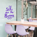 Easter Day Vinyl Wall Art Decal - Show Me The Bunny - 22.5" x 15" - Ears and Feet Resurrection Sunday Pascha Holiday Modern Cute Home Living Room Bedroom Apartment Nursery Decor (22.5" x 15"; Purple) Purple 22.5" x 15" 4