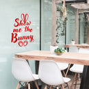 Easter Day Vinyl Wall Art Decal - Show Me The Bunny - 22.5" x 15" - Ears and Feet Resurrection Sunday Pascha Holiday Modern Cute Home Living Room Bedroom Apartment Nursery Decor (22.5" x 15"; Red) Red 22.5" x 15" 2