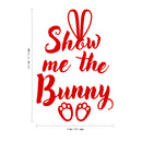 Easter Day Vinyl Wall Art Decal - Show Me The Bunny - 22.5" x 15" - Ears and Feet Resurrection Sunday Pascha Holiday Modern Cute Home Living Room Bedroom Apartment Nursery Decor (22.5" x 15"; Red) Red 22.5" x 15" 4