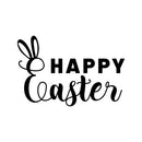Easter Day Vinyl Wall Art Decal - Happy Easter - Resurrection Sunday Pascha Holiday Modern Church Home Living Room Bedroom Apartment Nursery Office Work Decor (15" x 23"; Black)