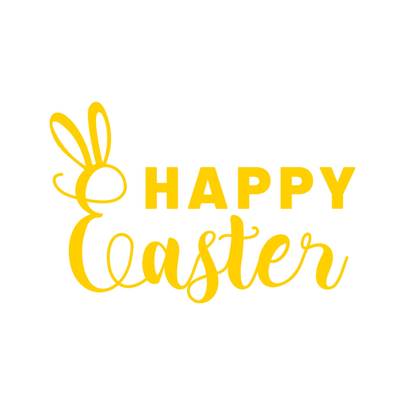 Easter Day Vinyl Wall Art Decal - Happy Easter - 15" x 23" - Resurrection Sunday Pascha Holiday Modern Church Home Living Room Bedroom Apartment Nursery Office Work Decor (15" x 23"; Yellow) Yellow 15" x 23"