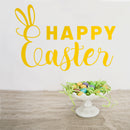 Easter Day Vinyl Wall Art Decal - Happy Easter - 15" x 23" - Resurrection Sunday Pascha Holiday Modern Church Home Living Room Bedroom Apartment Nursery Office Work Decor (15" x 23"; Yellow) Yellow 15" x 23" 2