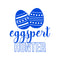 Easter Day Vinyl Wall Art Decal - Eggspert Hunter - Eggs Resurrection Sunday Pascha Holiday Modern Cute Home Living Room Bedroom Apartment Nursery Playroom Decor (25" x 23"; Blue)