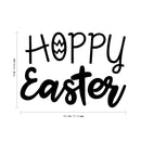 Easter Day Vinyl Wall Art Decal - Hoppy Easter - 16" x 22.5" - Resurrection Sunday Pascha Holiday Modern Church Home Living Room Bedroom Apartment Nursery Office Work Decor (16" x 22.5"; Black) Black 16" x 22.5"