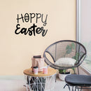 Easter Day Vinyl Wall Art Decal - Hoppy Easter - 16" x 22.5" - Resurrection Sunday Pascha Holiday Modern Church Home Living Room Bedroom Apartment Nursery Office Work Decor (16" x 22.5"; Black) Black 16" x 22.5" 4