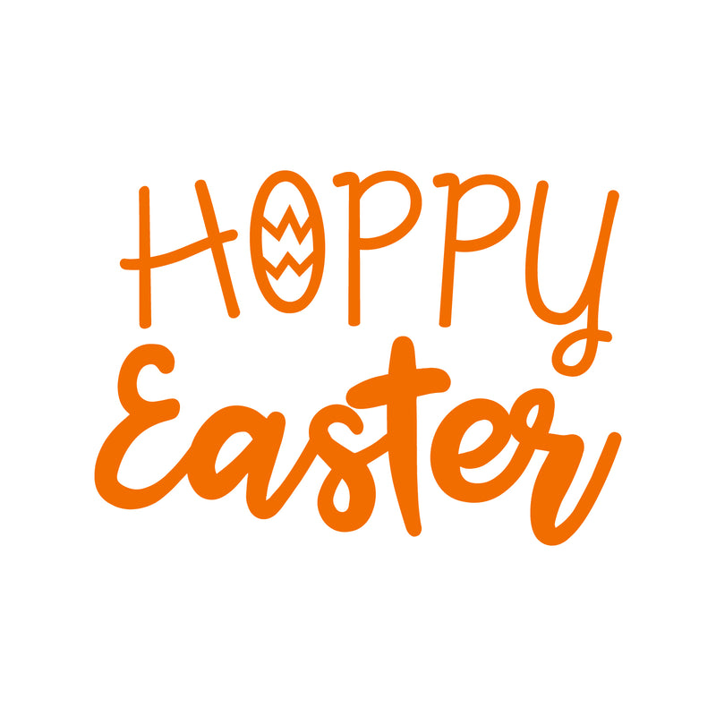 Easter Day Vinyl Wall Art Decal - Hoppy Easter - 16" x 22.5" - Resurrection Sunday Pascha Holiday Modern Church Home Living Room Bedroom Apartment Nursery Office Work Decor (16" x 22.5"; Orange) Orange 16" x 22.5"