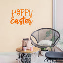 Easter Day Vinyl Wall Art Decal - Hoppy Easter - 16" x 22.5" - Resurrection Sunday Pascha Holiday Modern Church Home Living Room Bedroom Apartment Nursery Office Work Decor (16" x 22.5"; Orange) Orange 16" x 22.5" 4