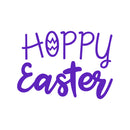 Easter Day Vinyl Wall Art Decal - Hoppy Easter - 16" x 22.5" - Resurrection Sunday Pascha Holiday Modern Church Home Living Room Bedroom Apartment Nursery Office Work Decor (16" x 22.5"; Purple) Purple 16" x 22.5"
