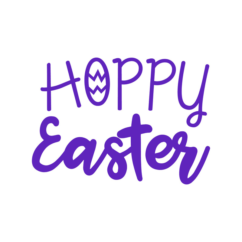 Easter Day Vinyl Wall Art Decal - Hoppy Easter - 16" x 22.5" - Resurrection Sunday Pascha Holiday Modern Church Home Living Room Bedroom Apartment Nursery Office Work Decor (16" x 22.5"; Purple) Purple 16" x 22.5"