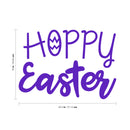 Easter Day Vinyl Wall Art Decal - Hoppy Easter - 16" x 22.5" - Resurrection Sunday Pascha Holiday Modern Church Home Living Room Bedroom Apartment Nursery Office Work Decor (16" x 22.5"; Purple) Purple 16" x 22.5" 2
