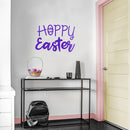 Easter Day Vinyl Wall Art Decal - Hoppy Easter - 16" x 22.5" - Resurrection Sunday Pascha Holiday Modern Church Home Living Room Bedroom Apartment Nursery Office Work Decor (16" x 22.5"; Purple) Purple 16" x 22.5" 3