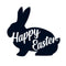 Easter Day Vinyl Wall Art Decal - Happy Easter Bunny - 16.- Cursive Resurrection Sunday Pascha Holiday Home Living Room Bedroom Apartment Nursery Office Work Decor (16.83" x 18"; Black)