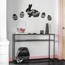 Easter Day Vinyl Wall Art Decal - Happy Easter Bunny - 16.- Cursive Resurrection Sunday Pascha Holiday Home Living Room Bedroom Apartment Nursery Office Work Decor (16.83" x 18"; Black)   2