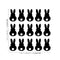 Set of 15 Easter Day Vinyl Wall Art Decals - Bunny Tails - Each - Resurrection Sunday Pascha Holiday Cute Home Living Room Bedroom Apartment Office Work Nursery Decor (Each; Black)