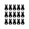 Set of 15 Easter Day Vinyl Wall Art Decals - Bunny Tails - Each - Resurrection Sunday Pascha Holiday Cute Home Living Room Bedroom Apartment Office Work Nursery Decor (Each; Black)   4