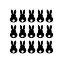Set of 15 Easter Day Vinyl Wall Art Decals - Bunny Tails - Each - Resurrection Sunday Pascha Holiday Cute Home Living Room Bedroom Apartment Office Work Nursery Decor (Each; Black)   4