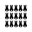 Set of 15 Easter Day Vinyl Wall Art Decals - Bunny Tails - 7" x 4" Each - Resurrection Sunday Pascha Holiday Cute Home Living Room Bedroom Apartment Office Work Nursery Decor (7" x 4" Each; Black) Black 7" x 4" each 4