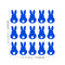 Set of 15 Easter Day Vinyl Wall Art Decals - Bunny Tails - 7" x 4" Each - Resurrection Sunday Pascha Holiday Cute Home Living Room Bedroom Apartment Office Work Nursery Decor (7" x 4" Each; Blue) Blue 7" x 4" each