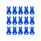 Set of 15 Easter Day Vinyl Wall Art Decals - Bunny Tails - 7" x 4" Each - Resurrection Sunday Pascha Holiday Cute Home Living Room Bedroom Apartment Office Work Nursery Decor (7" x 4" Each; Blue) Blue 7" x 4" each 4