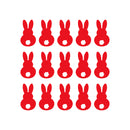 Set of 15 Easter Day Vinyl Wall Art Decals - Bunny Tails - 7" x 4" Each - Resurrection Sunday Pascha Holiday Cute Home Living Room Bedroom Apartment Office Work Nursery Decor (7" x 4" Each; Red) Red 7" x 4" each 3
