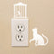 Vinyl Wall Art Decal - Cat and Bird - 7.02" x 5.39" - Cute Home Apartment Kids Bedroom Nursery Playroom Light Switch Decor - Laptop Computer Skin Car Bumper Sticker Designs (7.02" x 5.39"; White) White 7.02" x 5.39" 2