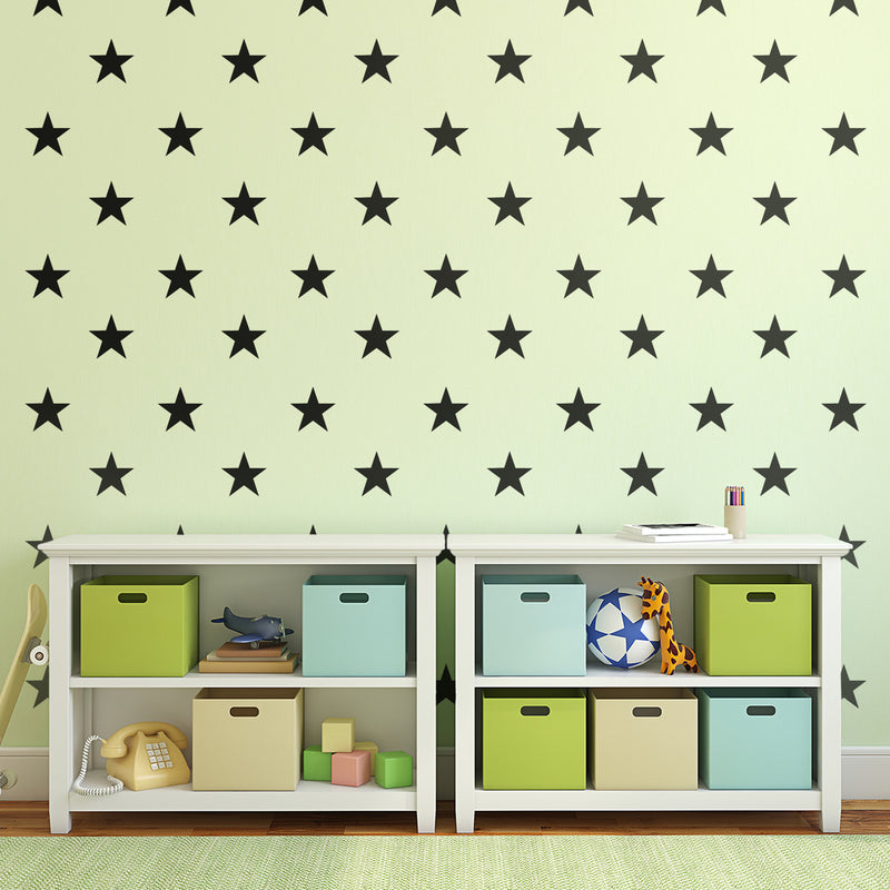 Set of 20 Vinyl Wall Art Decals - Stars - Each - Cute Adhesive Sticker Shapes For Kids Toddlers Teens Bedroom Playroom Nursery Living Room Home Apartment Decorations (each; Black)   2