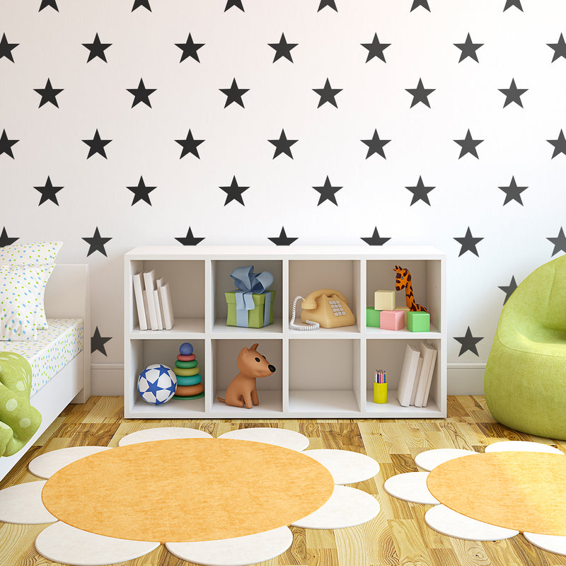Set of 20 Vinyl Wall Art Decals - Stars - Each - Cute Adhesive Sticker Shapes For Kids Toddlers Teens Bedroom Playroom Nursery Living Room Home Apartment Decorations (each; Black)   3