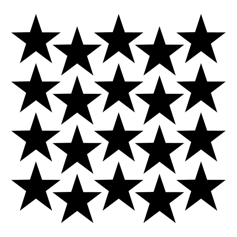 Set of 20 Vinyl Wall Art Decals - Stars - Each - Cute Adhesive Sticker Shapes For Kids Toddlers Teens Bedroom Playroom Nursery Living Room Home Apartment Decorations (each; Black)   4