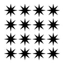 Set of 16 Vinyl Wall Art Decals - 8 Point Stars - Each - Cool Fun Sticker Shapes For Kids Toddlers Teens Bedroom Playroom Nursery Living Room Home Apartment Decorations (each; Black)