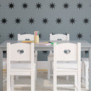 Set of 16 Vinyl Wall Art Decals - 8 Point Stars - Each - Cool Fun Sticker Shapes For Kids Toddlers Teens Bedroom Playroom Nursery Living Room Home Apartment Decorations (each; Black)   2