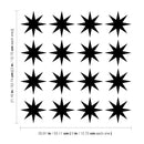 Set of 16 Vinyl Wall Art Decals - 8 Point Stars - Each - Cool Fun Sticker Shapes For Kids Toddlers Teens Bedroom Playroom Nursery Living Room Home Apartment Decorations (each; Black)   4
