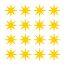 Set of 16 Vinyl Wall Art Decals - 8 Point Stars - 5" x 5" Each - Cool Fun Sticker Shapes For Kids Toddlers Teens Bedroom Playroom Nursery Living Room Home Apartment Decorations (5" x 5" each; Yellow) Yellow 5" x 5" each