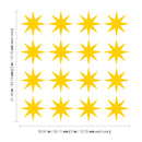 Set of 16 Vinyl Wall Art Decals - 8 Point Stars - 5" x 5" Each - Cool Fun Sticker Shapes For Kids Toddlers Teens Bedroom Playroom Nursery Living Room Home Apartment Decorations (5" x 5" each; Yellow) Yellow 5" x 5" each 2