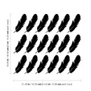 Set of 18 Vinyl Wall Art Decal - Feathers Pattern - 6" x 4.33" Each - Modern Trendy Urban Home Living Room Bedroom Apartment Decor - Office Work Nursery Playroom Stickers (6" x 4.33" each; Black) Black 6" x 4.33" each 4