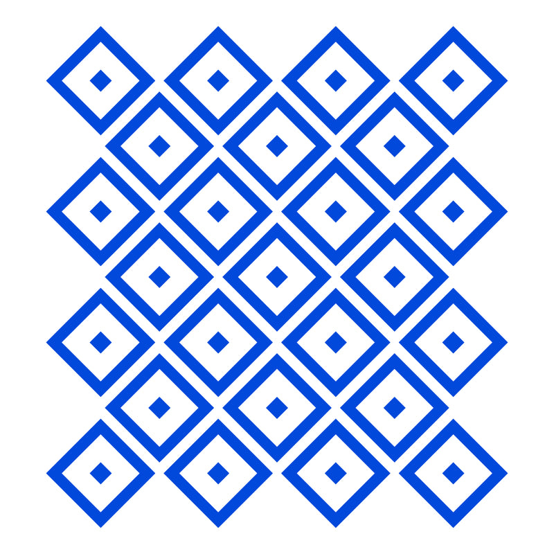 Set of 25 Vinyl Wall Art Decal - Rhombus Diamond Pattern - 5" x 5" Each - Trendy Modern Home Bedroom Living Room Dorm Room Apartment Office Workplace Playroom Nursery Decor (5" x 5" Each; Blue) Blue 5" x 5" each 4