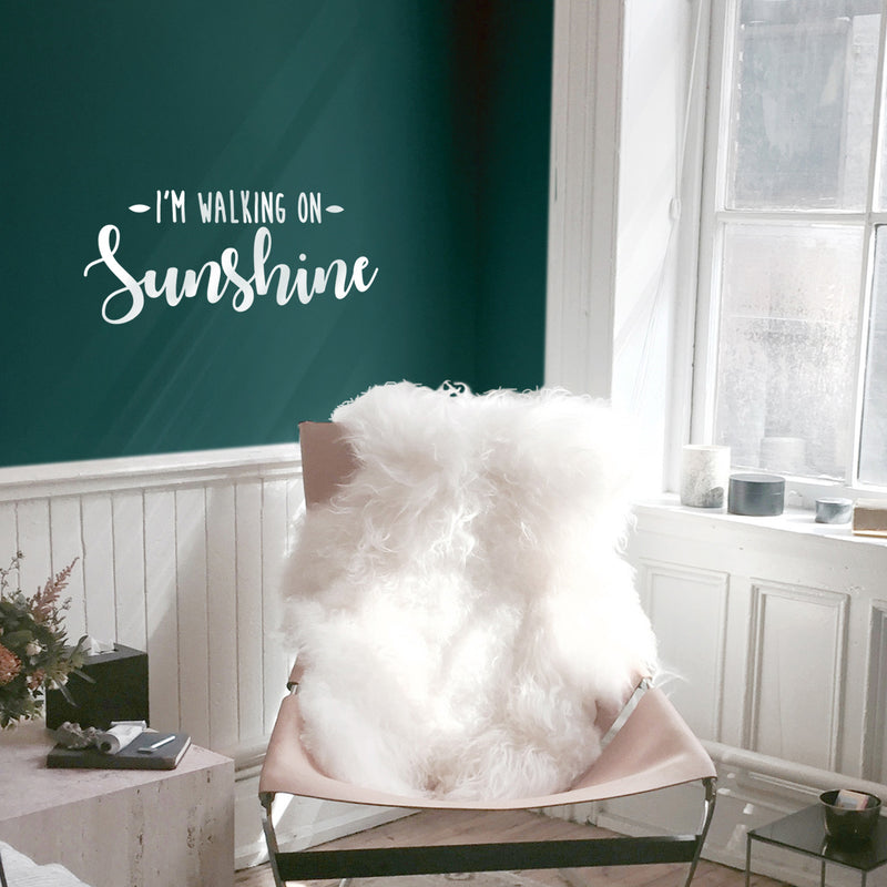 Vinyl Wall Art Decal - I’m Walking On Sunshine - 10.5" x 25.5" - Positive Modern Trendy Home Office Bedroom Living Room Quote - Happy Motivational Workplace Apartment Decoration (10.5" x 25.5"; White) White 10.5" x 25.5" 2