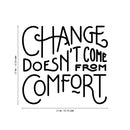 Vinyl Wall Art Decal - Change Doesn’t Come from Comfort - Motivational Modern Home Office Bedroom Work Quote - Trendy Workplace Apartment Living Room Indoor Decor (22" x 24"; Black)   3
