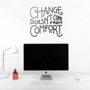 Vinyl Wall Art Decal - Change Doesn’t Come from Comfort - Motivational Modern Home Office Bedroom Work Quote - Trendy Workplace Apartment Living Room Indoor Decor (22" x 24"; Black)   4
