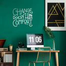 Vinyl Wall Art Decal - Change Doesn’t Come from Comfort - 22" x 24" - Motivational Modern Home Office Bedroom Work Quote - Trendy Workplace Apartment Living Room Indoor Decor (22" x 24"; White) White 22" x 24" 2