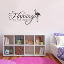Vinyl Wall Art Decal - Be A Flamingo In A Flock Of Pigeons - 14.07" x 30" - Inspirational Positive Home Apartment Nursery Kids Room Bedroom Living Room Decor Indoor Outdoor Quote Black 14.07" x 30" 3