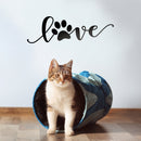 Vinyl Wall Art Decal - Paw Love - Modern Cute Trendy Animal Pet Lovers Cursive Decor Home Apartment Bedroom Living Room Work Office Business Indoor Outdoor Decor (7" x 22"; Black)   3