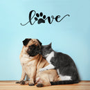 Vinyl Wall Art Decal - Paw Love - Modern Cute Trendy Animal Pet Lovers Cursive Decor Home Apartment Bedroom Living Room Work Office Business Indoor Outdoor Decor (7" x 22"; Black)   5