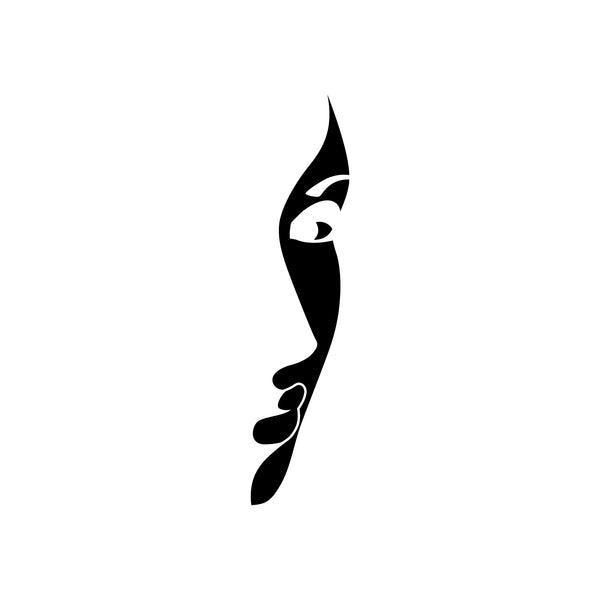 Vinyl Wall Art Decal - Face Silhouette - 3- Chic Modern Feminine Body Shape Home Work Bedroom Living Room Apartment Office Store Indoor Women’s Teens Decoration (32" x 8"; Black)