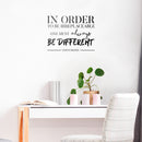 Vinyl Wall Art Decal - in Order to Be Irreplaceable One Must Be Different - Coco Chanel Inspirational Quote for Home Bedroom Living Room Office Work Apartment Decor (16" x 22"; Black)   2