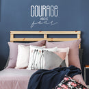 Vinyl Wall Art Decal - Courage Above Fear - 18" x 22" - Inspirational Life Quote For Home Bedroom Living Room Work Office - Positive Quotes For Apartment Workplace Indoor Decor White 18" x 22"