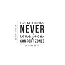 Vinyl Wall Art Decal - Great Things Never Came From Comfort Zones - 22. Positive Home Living Room Bedroom Office Decor - Modern Peel And Stick Motivational Life Quotes